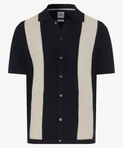 Strickpoloshirt mit Streifen