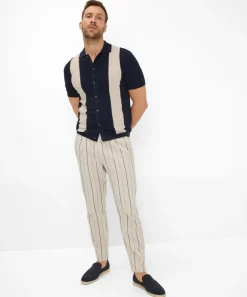 Strickpoloshirt mit Streifen