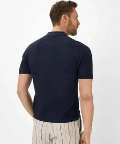 Strickpoloshirt mit Streifen