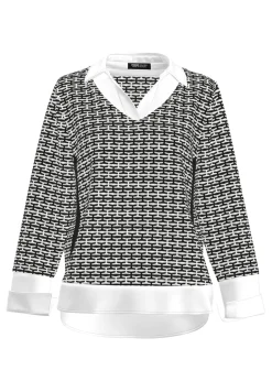 Strickpullover mit aufgesteppten Seitenstreifen