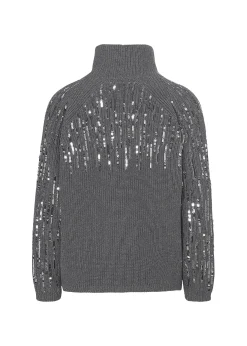 Strickpullover mit Pailletten