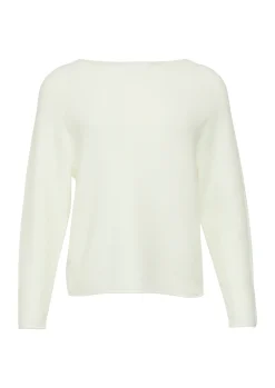Strickpullover mit U-Boot-Ausschnitt und Rollsaum