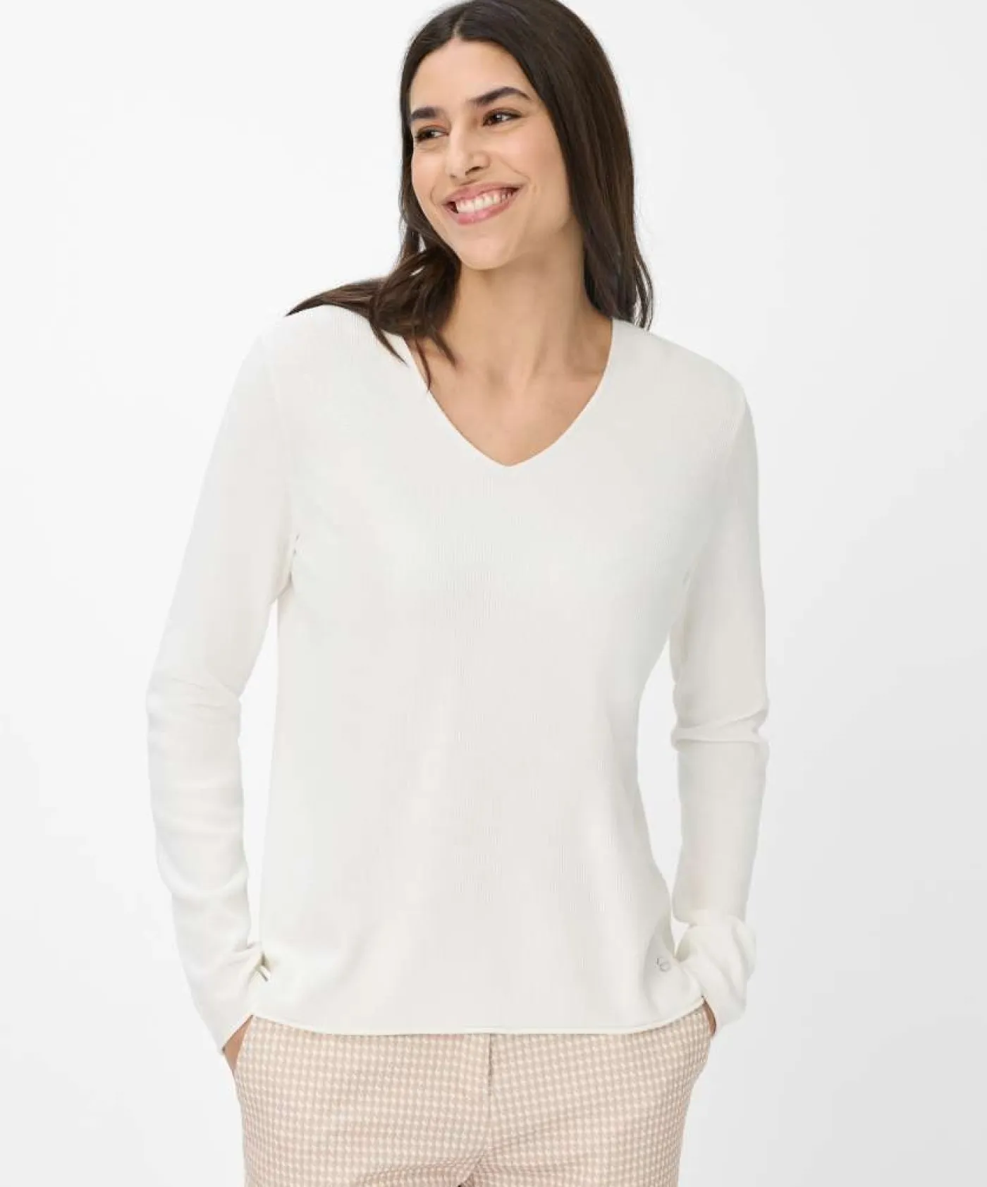 Strickpullover mit V-Ausschnitt