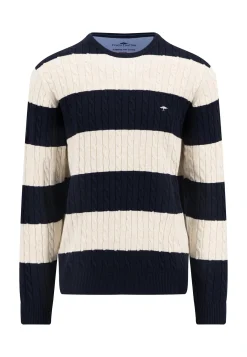 Strickpullover R-Neck Cable Striped