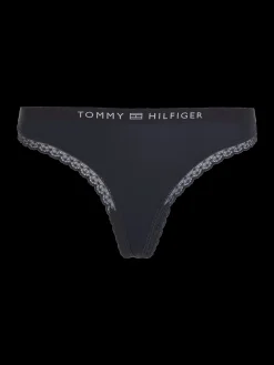String mit Spitze und gleichfarbigem Logo