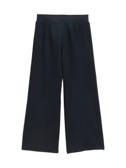 Strukturierte Wide Leg Hose