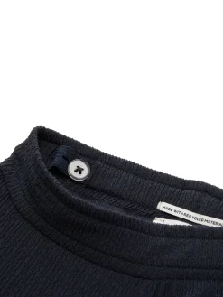 Strukturierte Wide Leg Hose