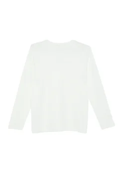 Strukturiertes Langarmshirt mit Frontprint