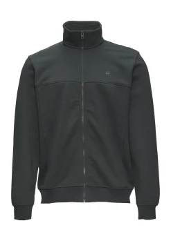 Sweatjacke mit Stehkragen und Logo-Detail