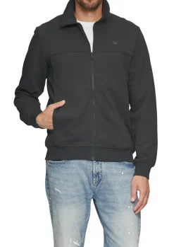 Sweatjacke mit Stehkragen und Logo-Detail
