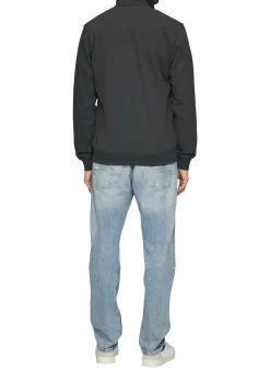Sweatjacke mit Stehkragen und Logo-Detail