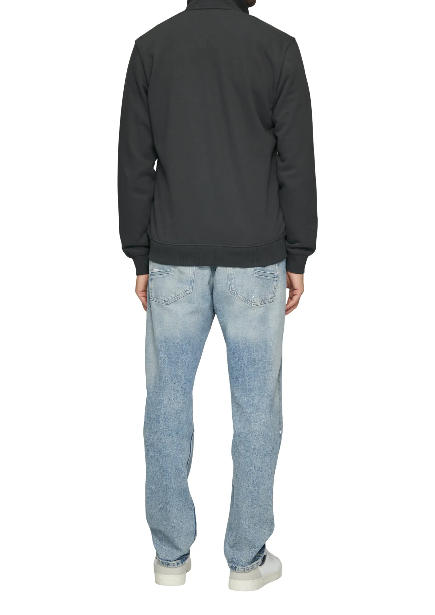 Sweatjacke mit Stehkragen und Logo-Detail