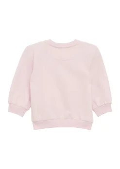 Sweatshirt aus Baumwollmix mit Chiffon-Applikation