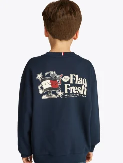 Sweatshirt mit Flag-Slogan-Print hinten
