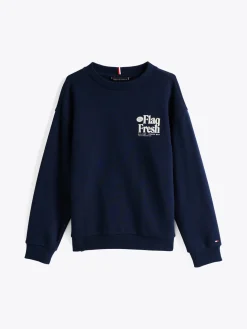 Sweatshirt mit Flag-Slogan-Print hinten