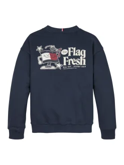 Sweatshirt mit Flag-Slogan-Print hinten