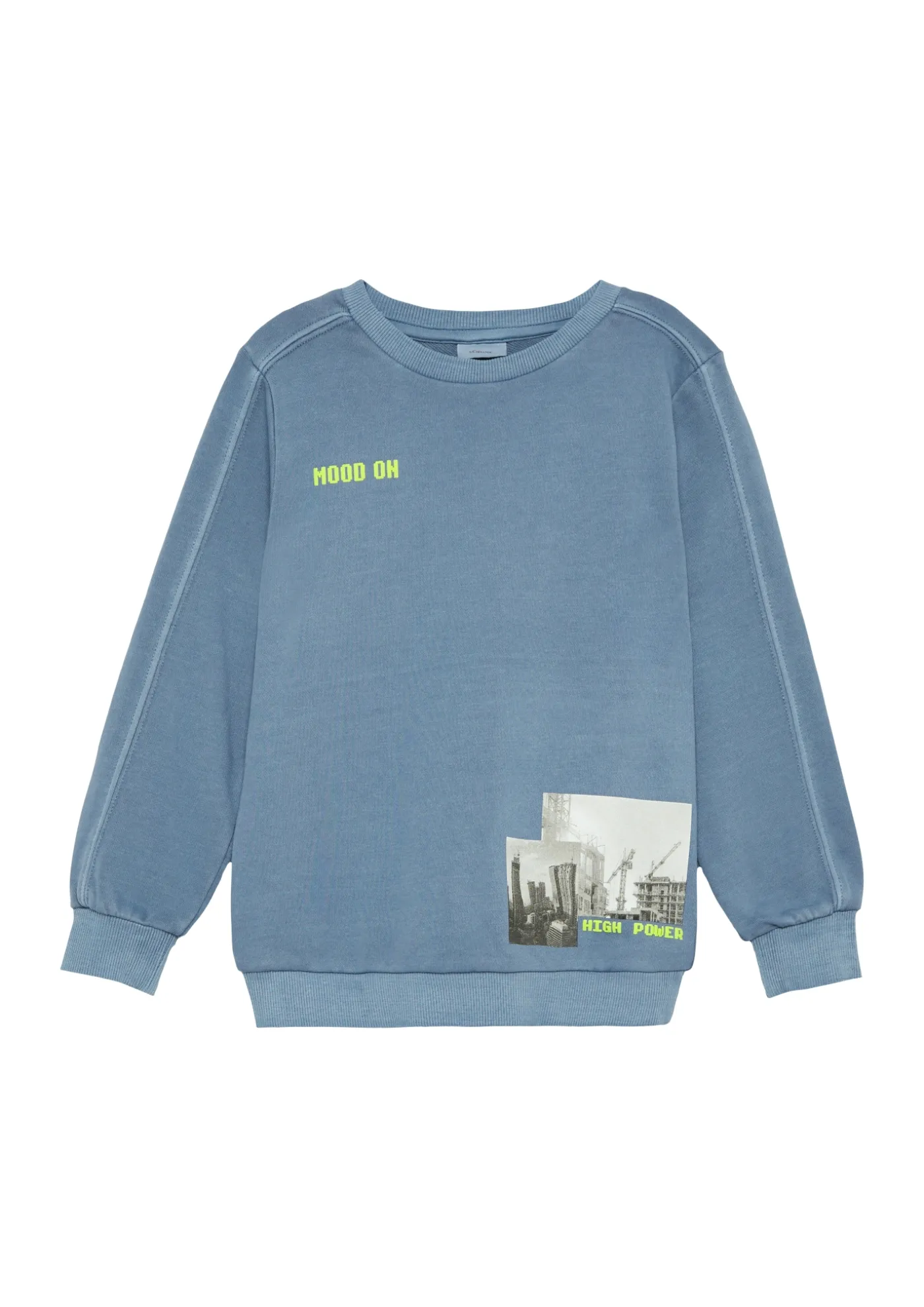 Sweatshirt mit Garment Dye und Frontprint
