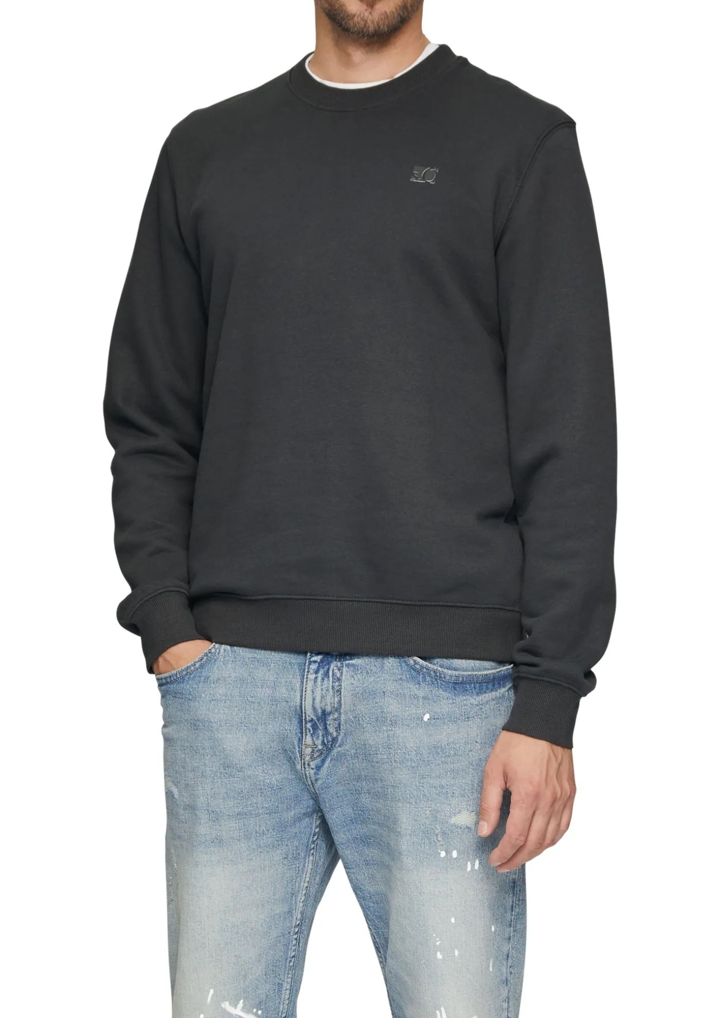 Sweatshirt aus Baumwollmix mit Logo-Detail