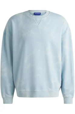 Sweatshirt aus Baumwoll-Terry mit Batik-Effekt
