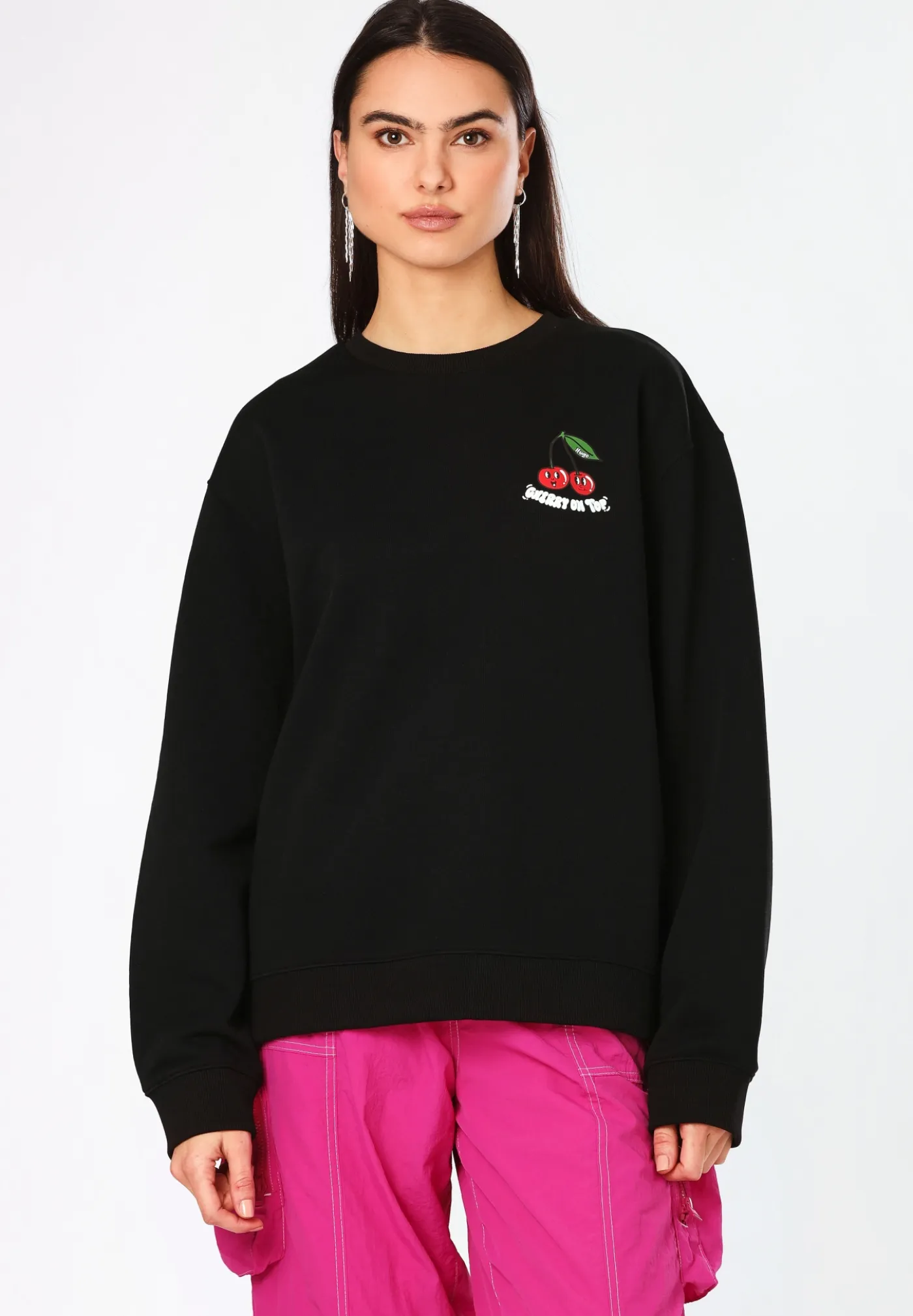 Sweatshirt aus Baumwoll-Terry mit Grafik-Prints der Saison