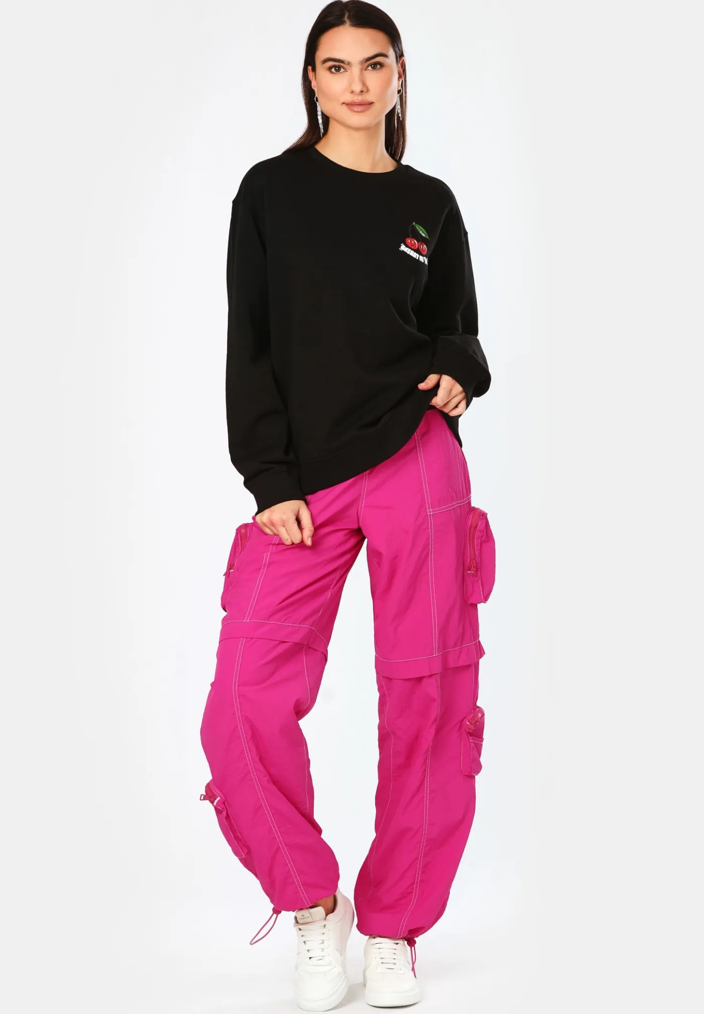 Sweatshirt aus Baumwoll-Terry mit Grafik-Prints der Saison