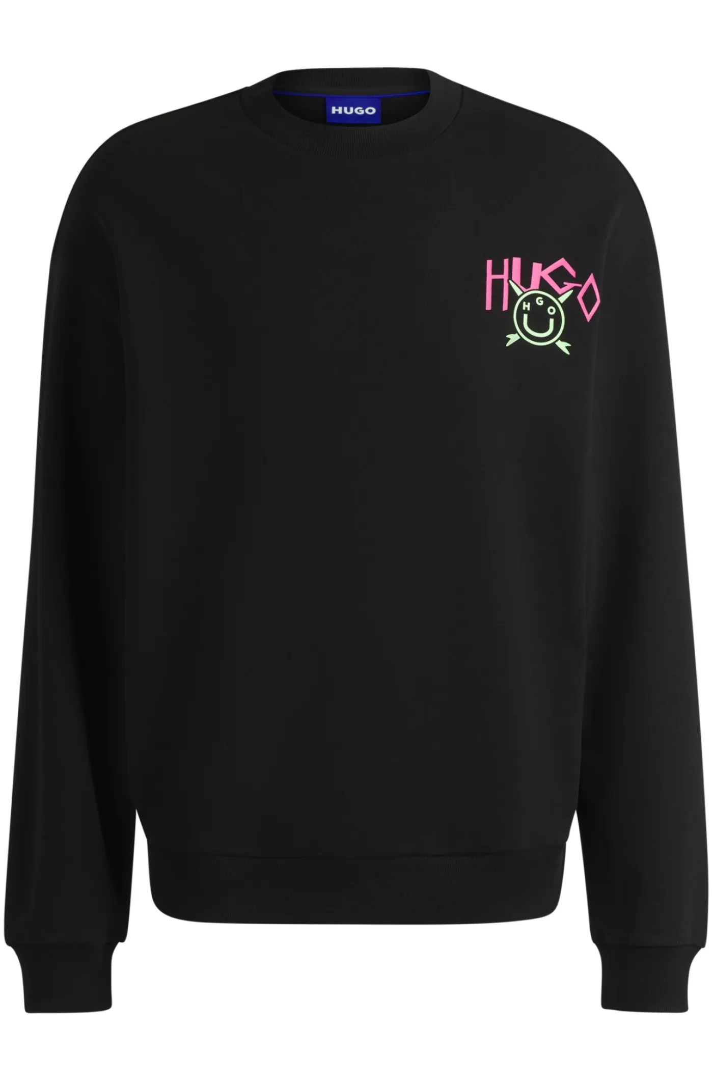 Sweatshirt aus Baumwoll-Terry mit Happy HUGO Logo