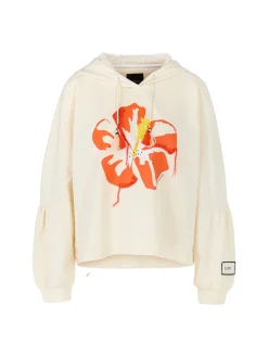 Sweatshirt im 3D-Hibiskus-Print
