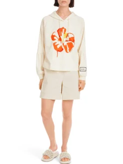 Sweatshirt im 3D-Hibiskus-Print