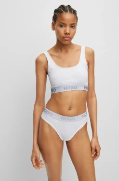 TANGA AUS STRETCH-BAUMWOLLE MIT LOGO AM BUNDTHONG SPORTY