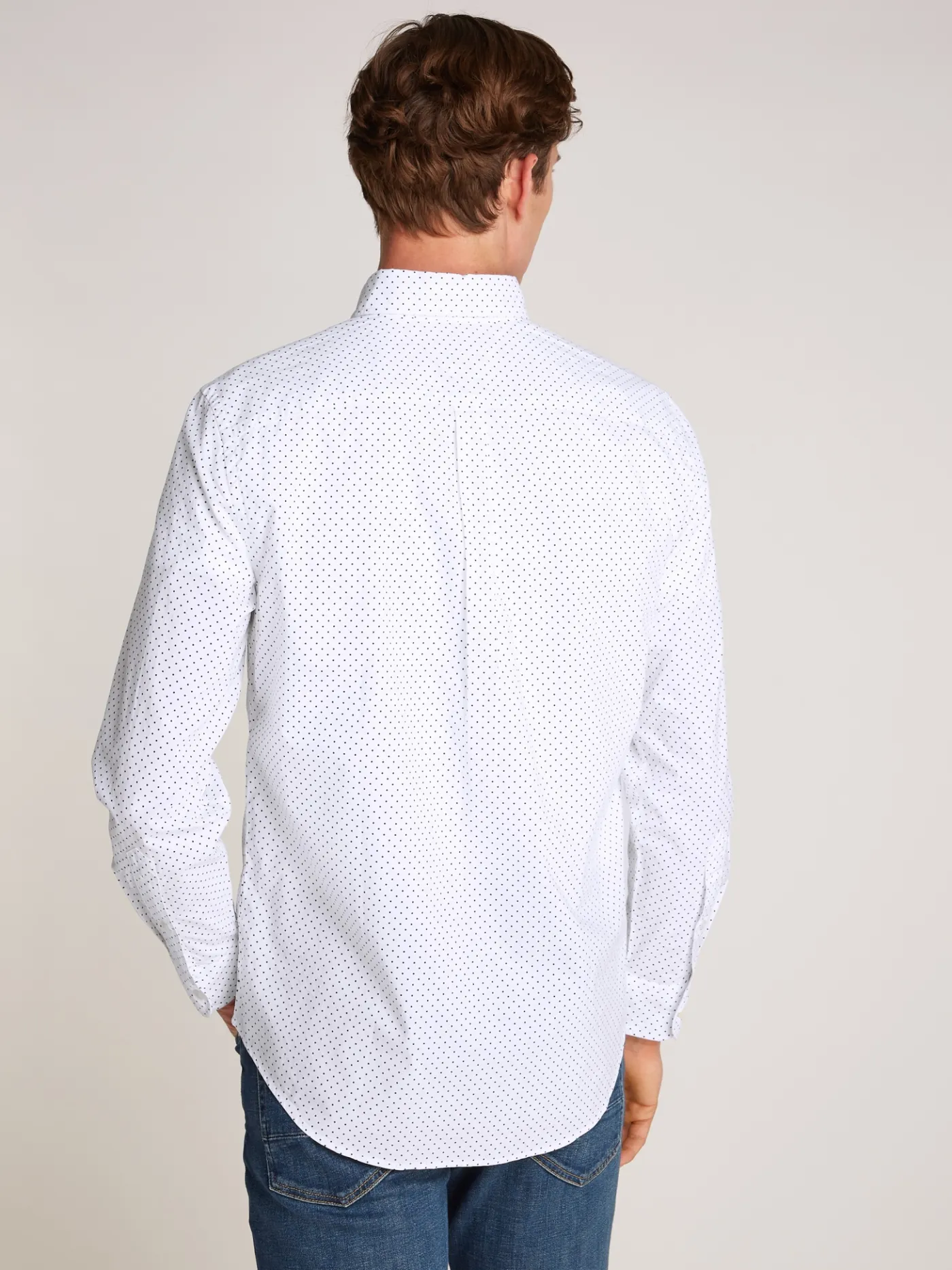 TH Flex gepunktetes Regular Fit Hemd