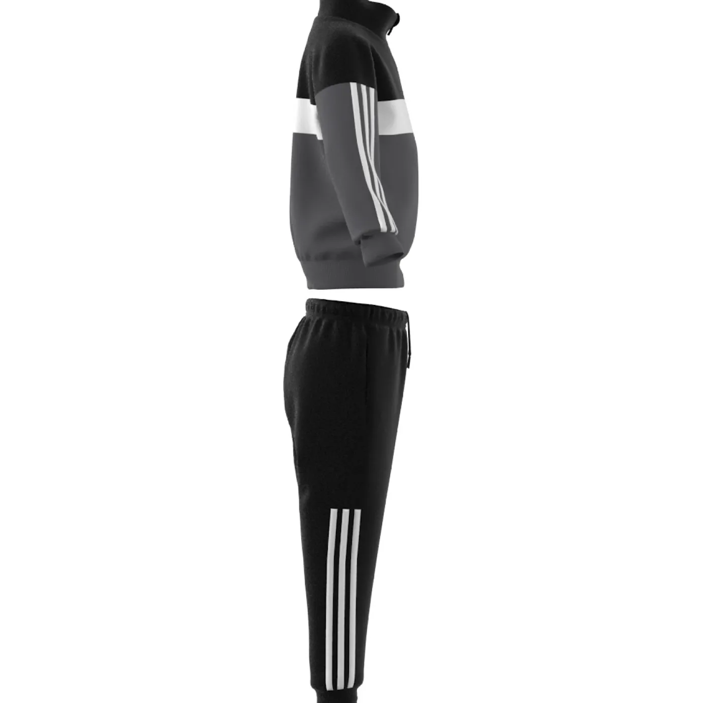 Tiberio 3-Streifen Colorblock Shiny Kids Trainingsanzug