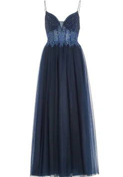 Tüllkleid mit funkelnder Ziersteinapplikation