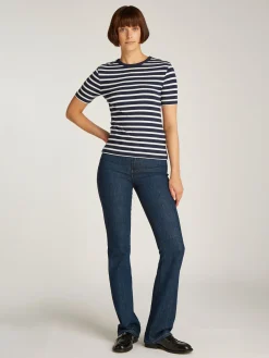 TOMMY HILFIGER Geripptes Slim Fit Langarmshirt 10704297