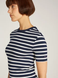 TOMMY HILFIGER Geripptes Slim Fit Langarmshirt 10704297