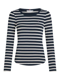 TOMMY HILFIGER Geripptes Slim Fit Langarmshirt 10704297