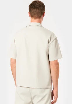 TROY PLISSEE SUMMER SHIRT PEARL GREY