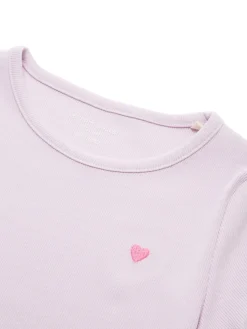 T-Shirt mit Herz-Stickerei