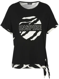 T-Shirt mit Rundhals und Strass