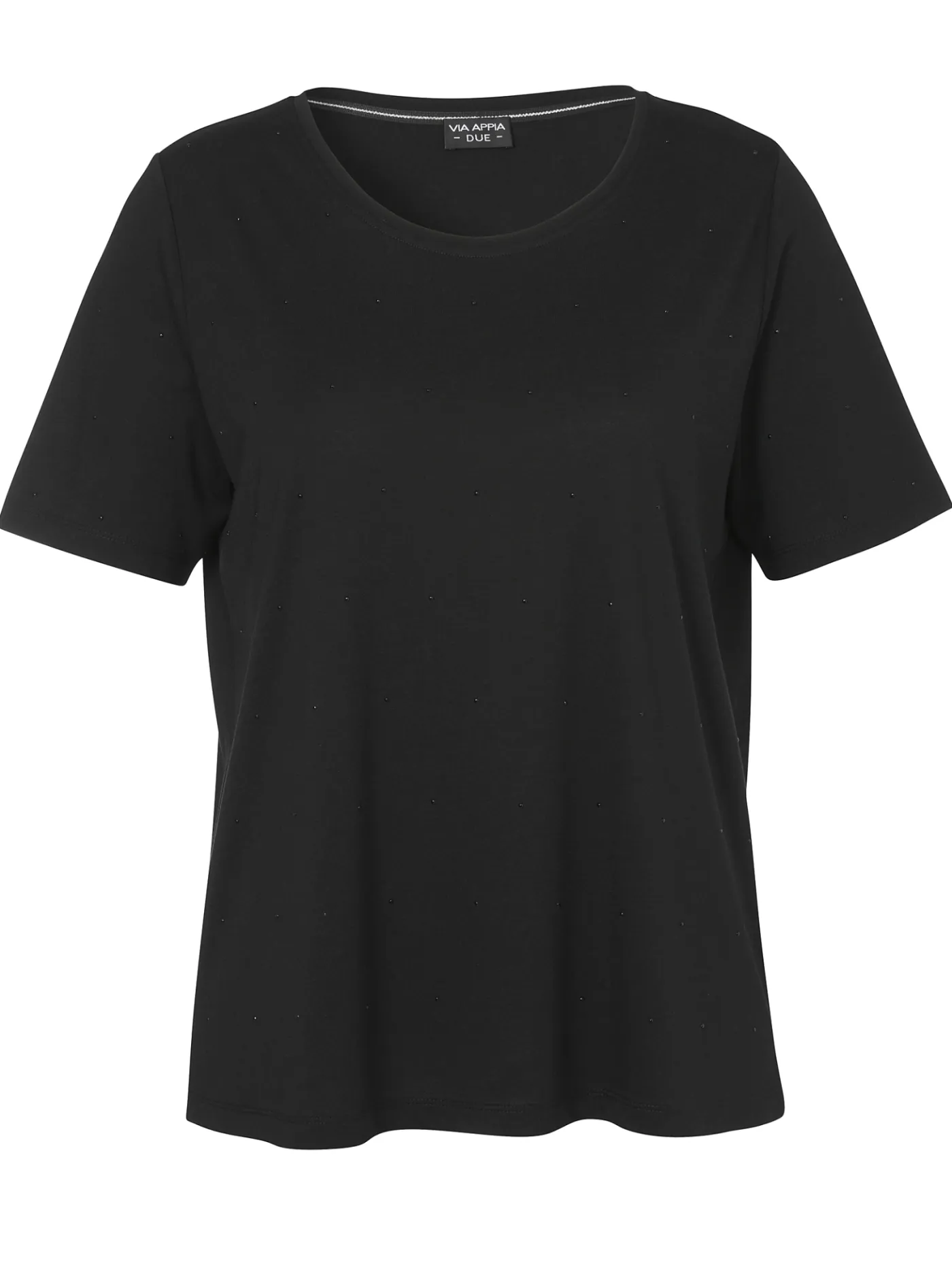 T-Shirt mit Rundhals und Strass