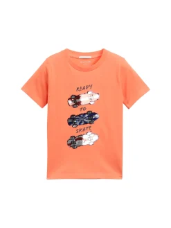 T-Shirt mit Wendepailletten