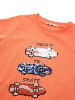 T-Shirt mit Wendepailletten