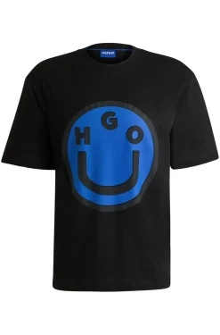 T-Shirt aus Baumwoll-Jersey mit Happy HUGO Smiley®