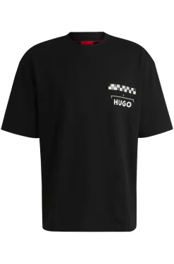T-Shirt aus Baumwoll-Jersey mit Prints im Rennsport-Stil