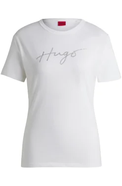 T-Shirt aus reiner Baumwolle mit Rundhalsausschnitt und saisonalem Print