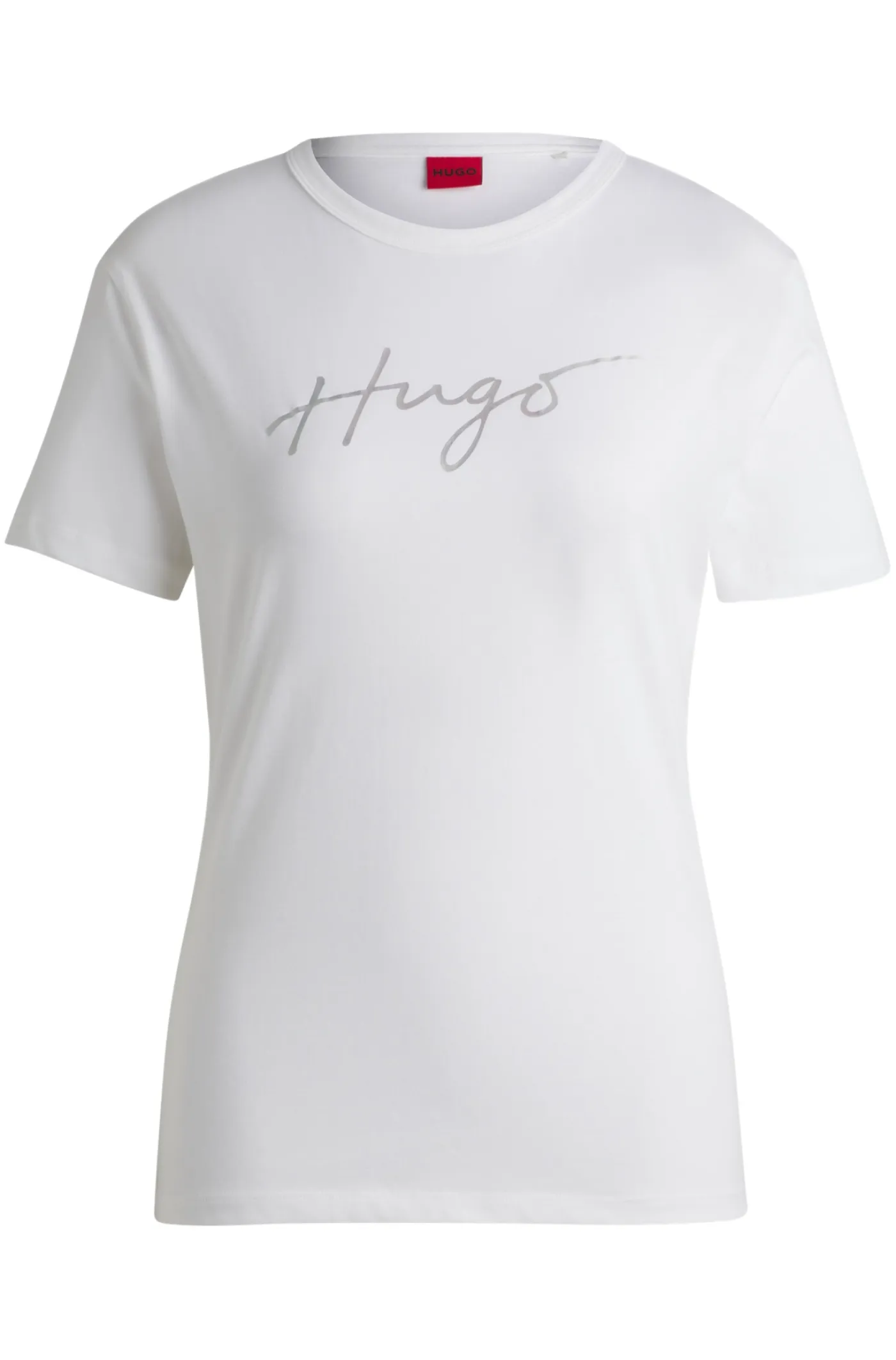 T-Shirt aus reiner Baumwolle mit Rundhalsausschnitt und saisonalem Print