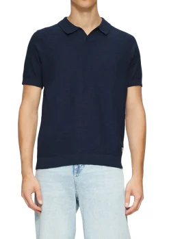 T-Shirt aus Slub Yarn mit Strickmuster