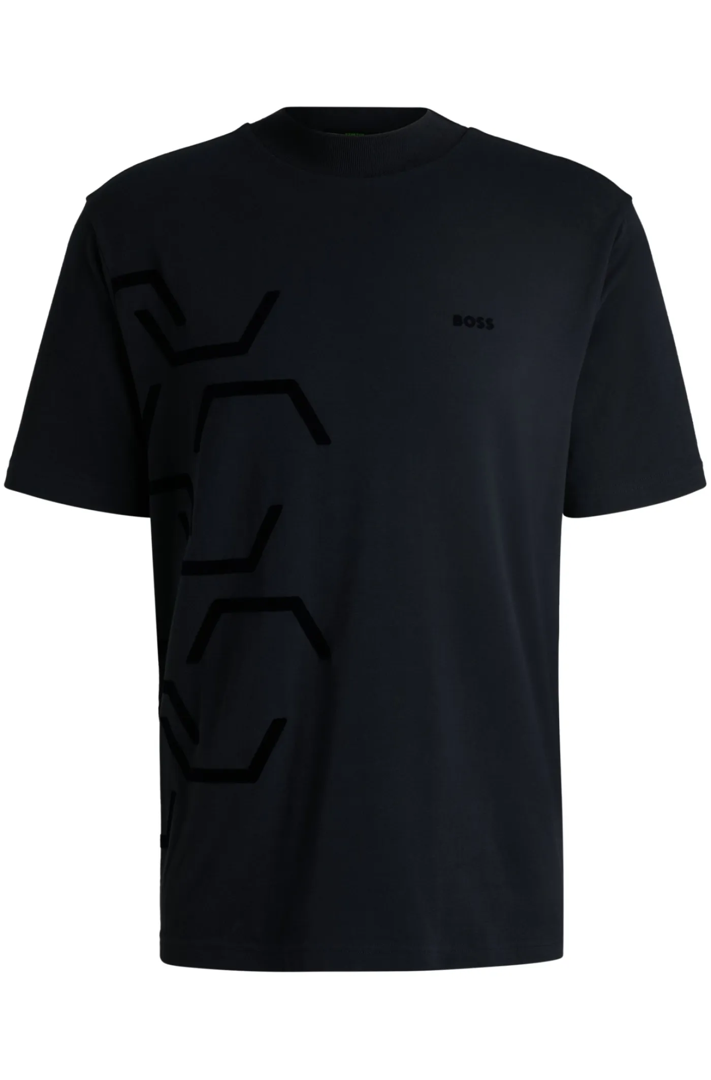 T-Shirt aus Stretch-Baumwolle mit sechseckigem Grafik-Artwork