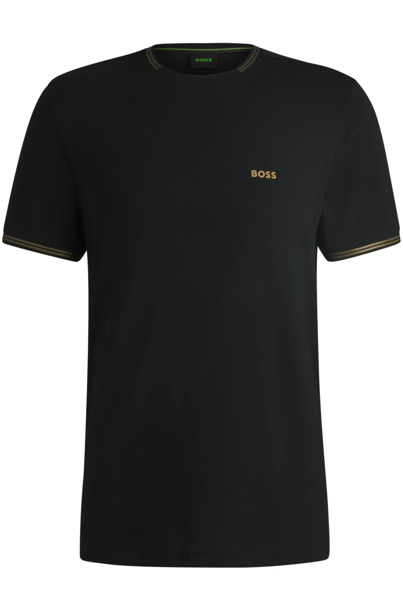 T-Shirt aus Stretch-Baumwolle mit Streifen und Logo
