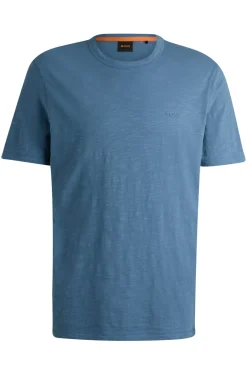 T-Shirt aus strukturierter Baumwolle mit Logo-Detail