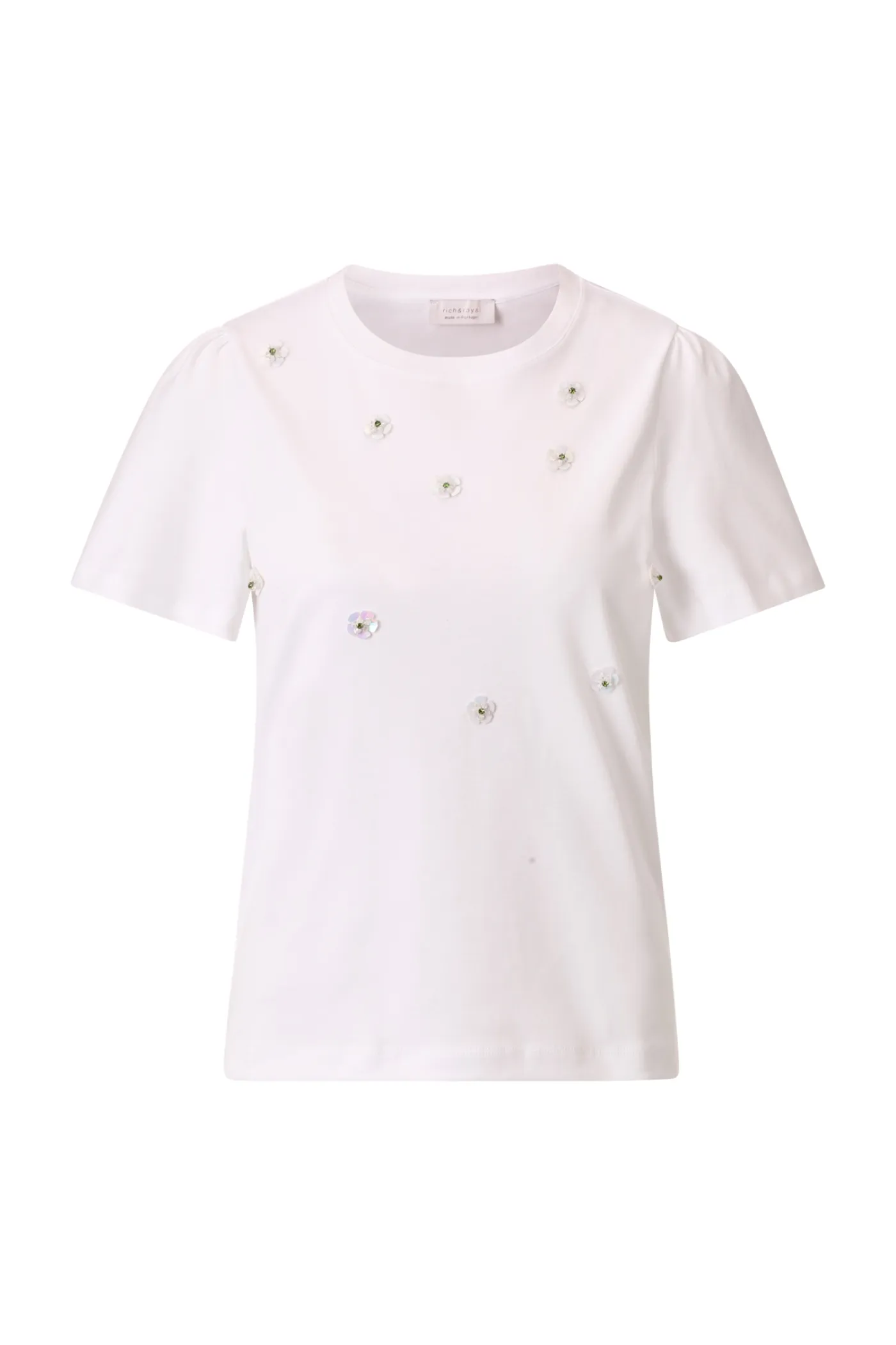 T-Shirt mit Blumenapplikation